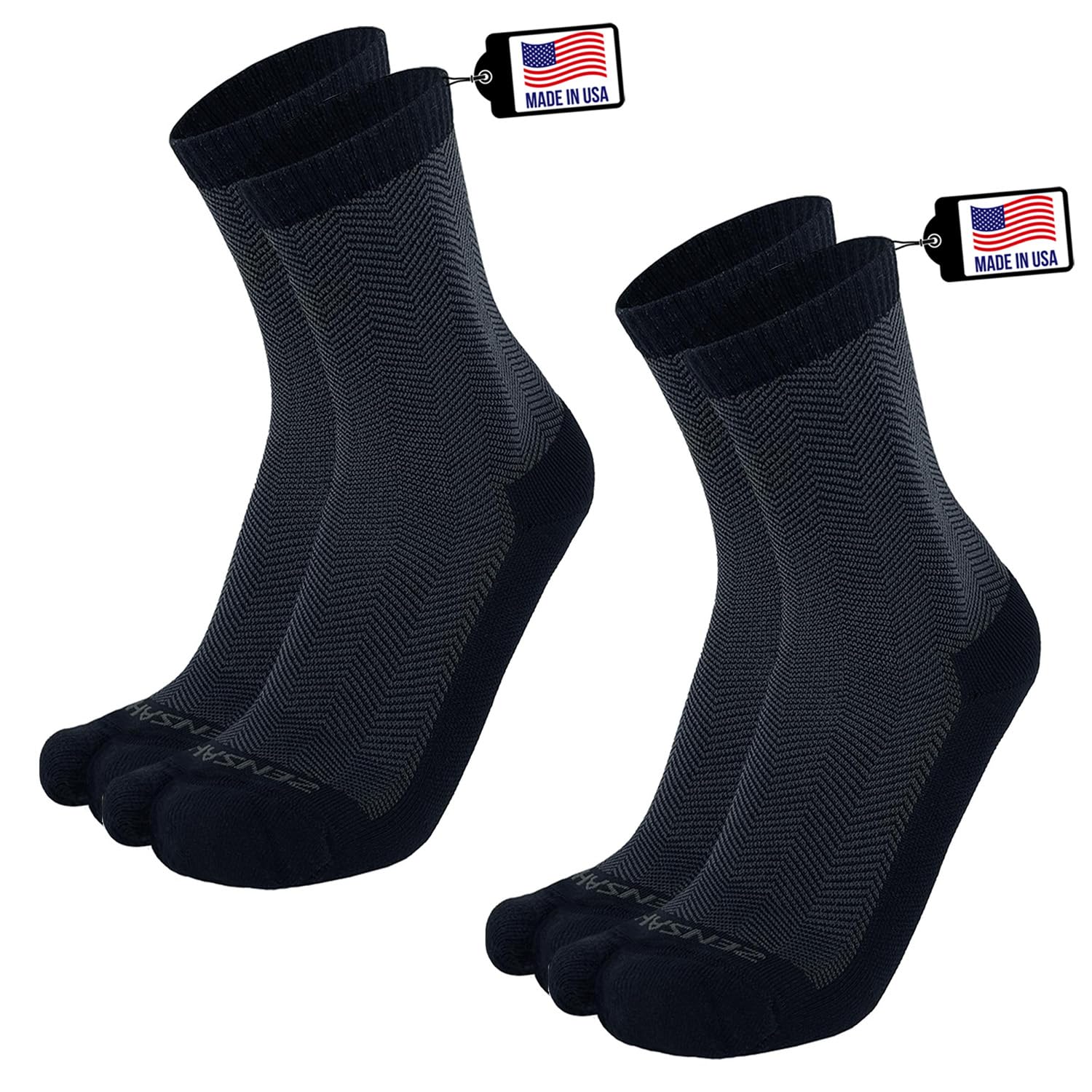 Zensah Bunion Ease Sock with toe separator for all-day comfort.