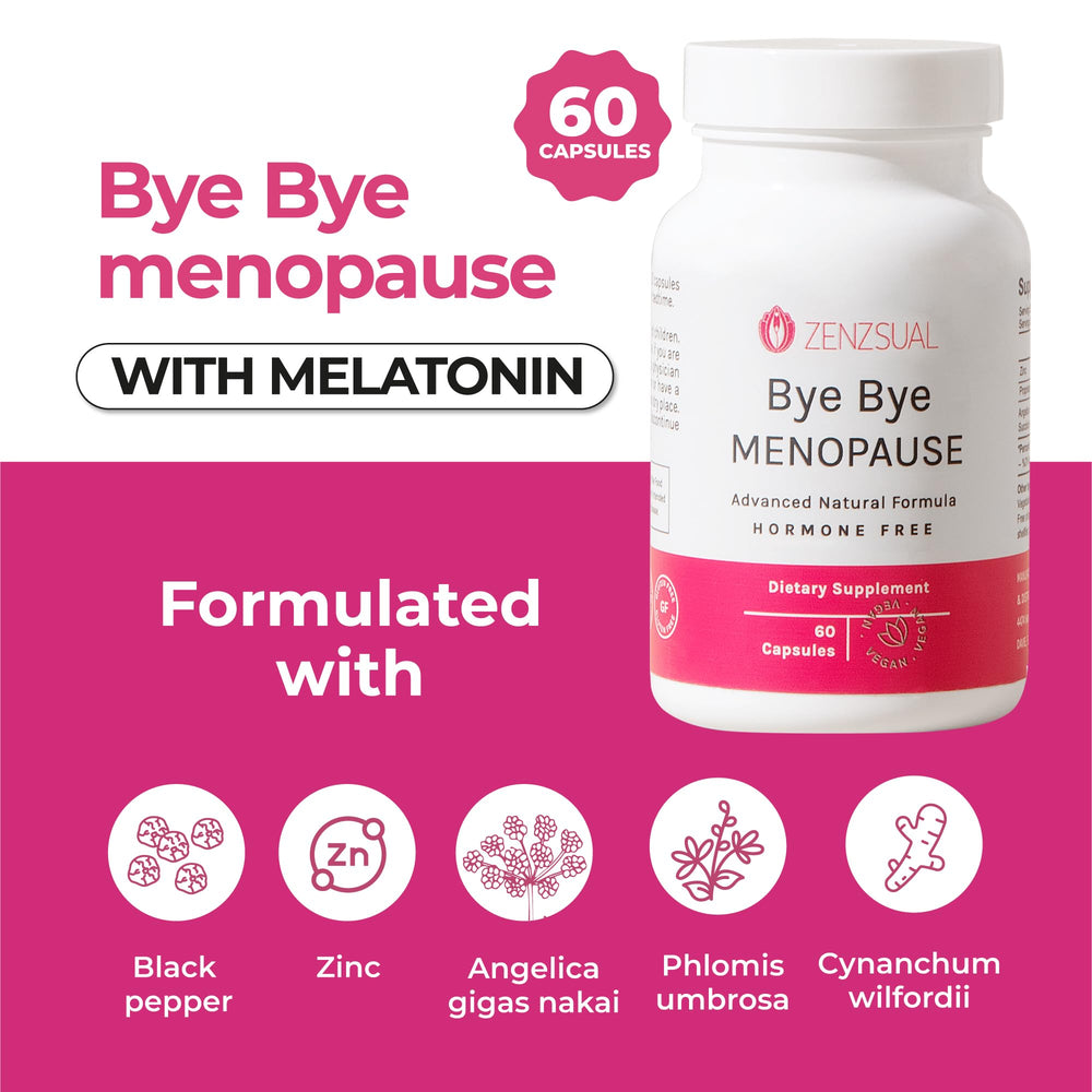 ZENZSUAL melatonin sleep support capsules on a clean surface.