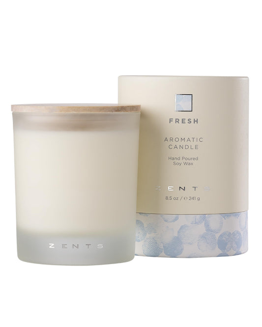 Zents large jar candle with Linden Blossom scent enhances living spaces.