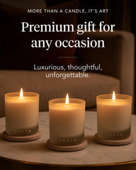 Zents candle complements living room decor with uplifting aroma.