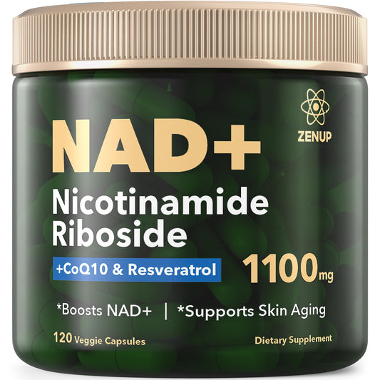 ZenUP NAD+ bottle front with branding, ready for daily energy support