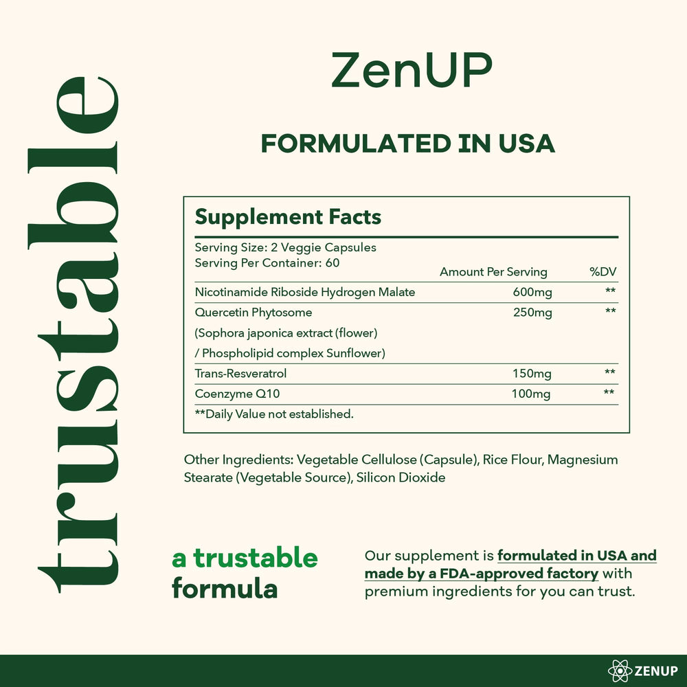 ZenUP NAD+ bottle on desk suggesting a ready-to-use daily routine
