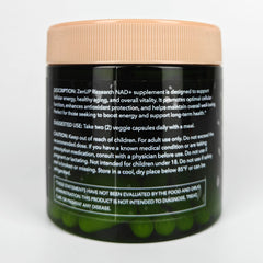 ZenUP NAD+ ingredients scene featuring NR, Resveratrol, and Quercetin