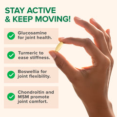 Zenwise Health label close-up showing Glucosamine and Hyaluronic Acid for mobility support