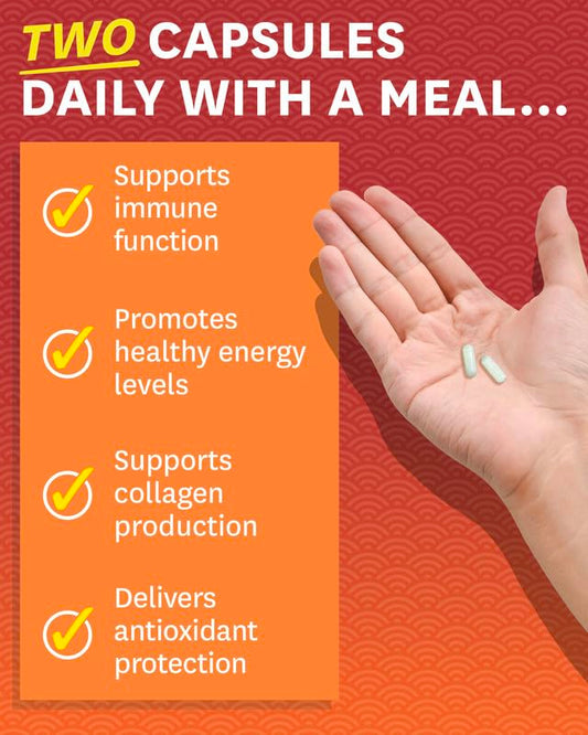 Zenwise Health liposomal Vitamin C capsules close-up highlights easy-to-swallow design.