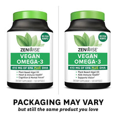 Sustainably sourced marine algae icon emphasizes eco-friendly omega-3 option.