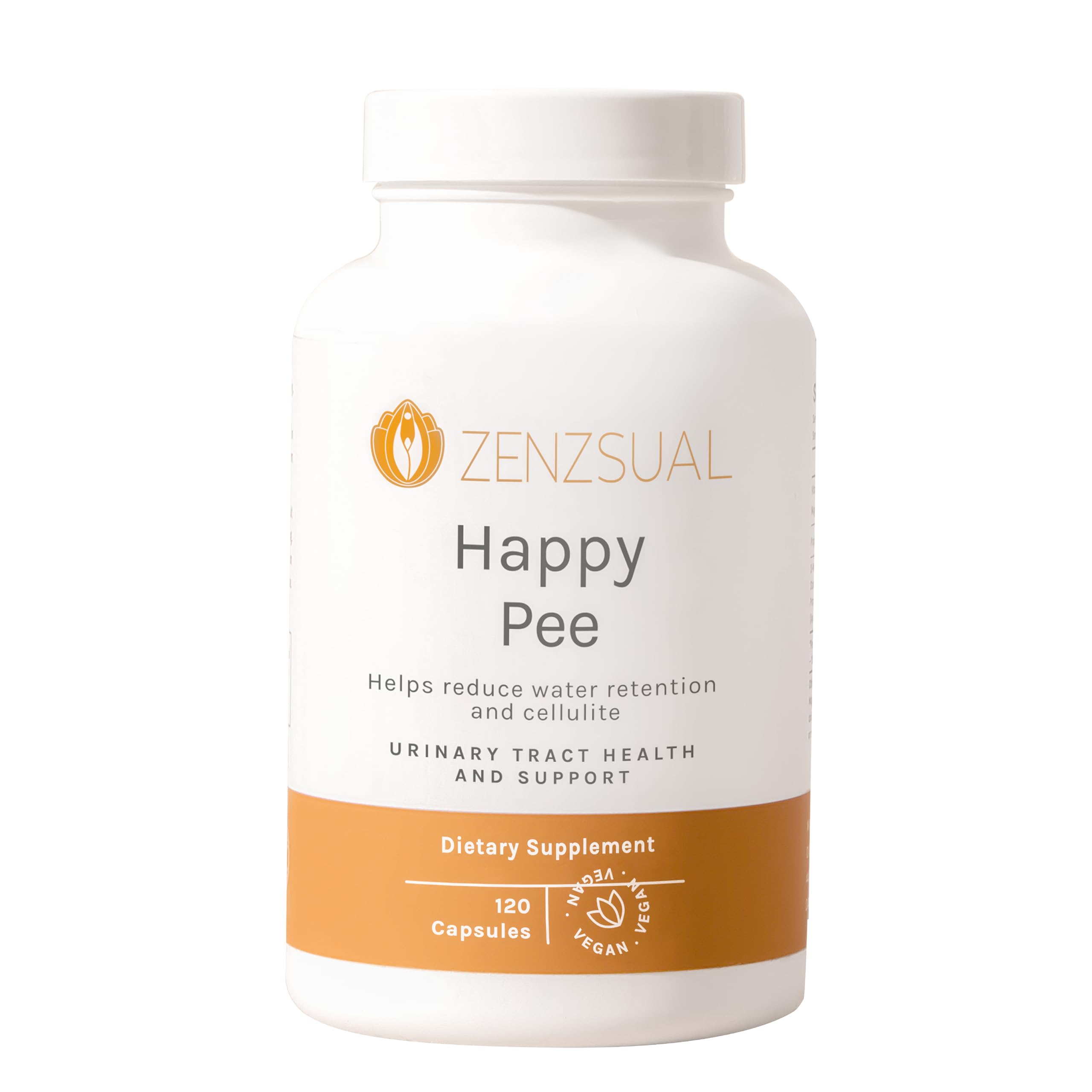 ZENZSUAL Happy Pee bottle front view highlighting daily urinary balance.