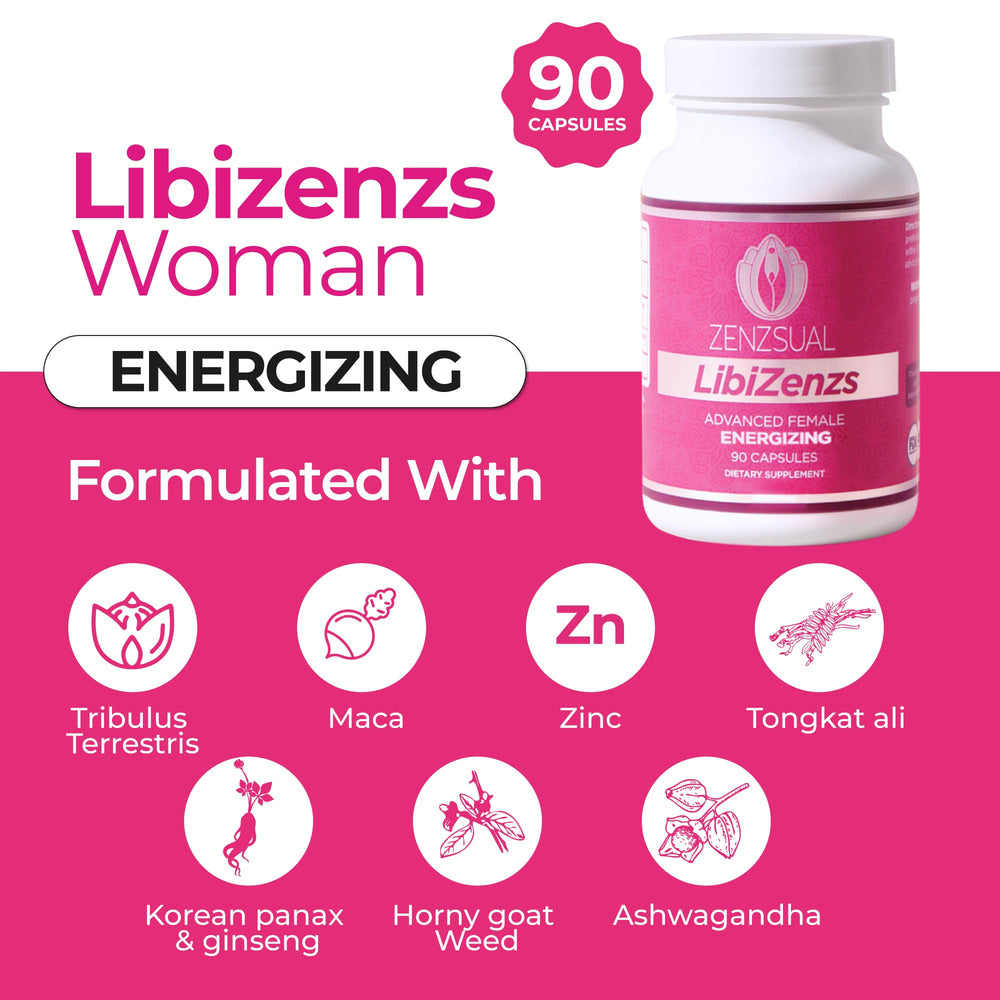 ZENZSUAL Libizenzs capsules for easy daily plant-based wellness.