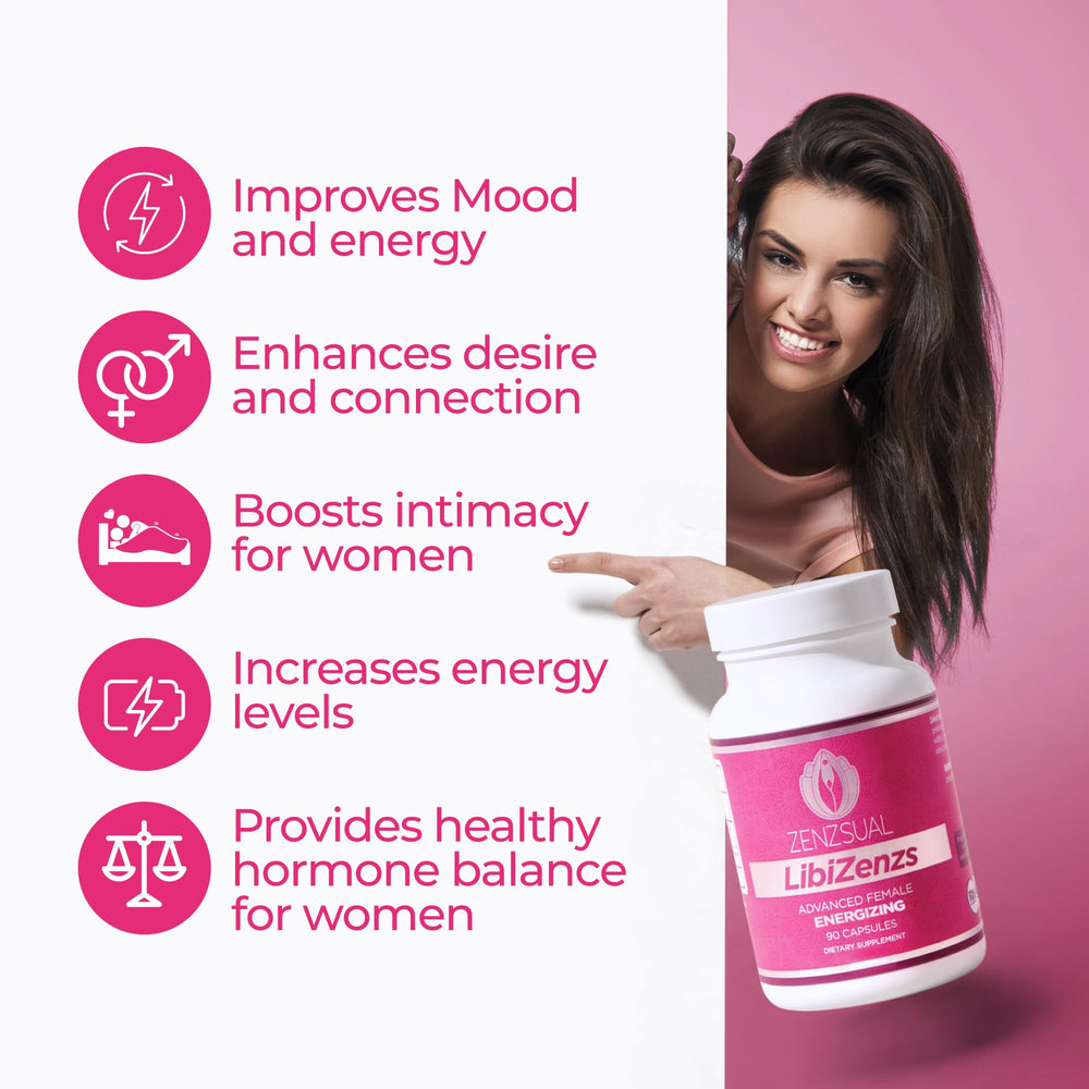 ZENZSUAL Libizenzs label highlights vegan, hormone-free formulation.