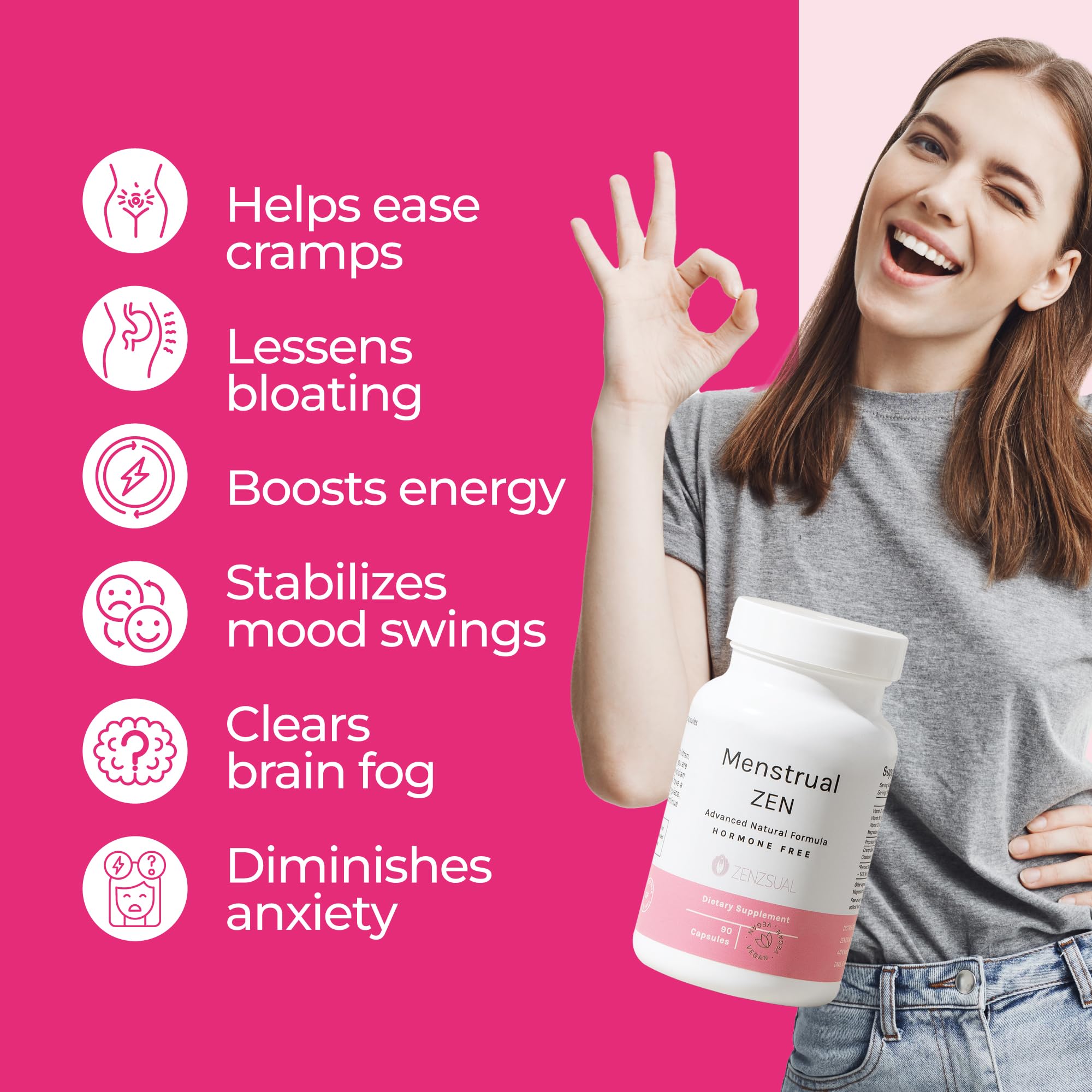 ZENZSUAL Menstrual Zen packaging box on bedside table