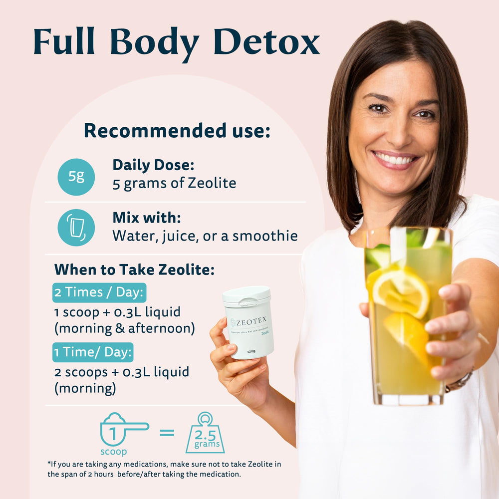 Zeotex 350g detox powder used in a DIY face mask.