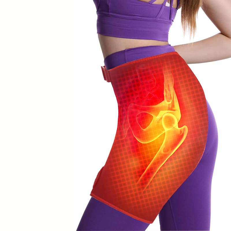 Zereddd hip support heating pad with strap closure for secure left-side wear