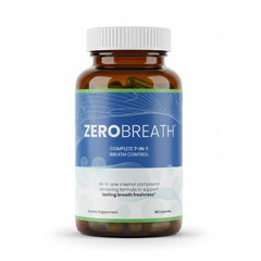 ZEROBREATH 7-in-1 bottle-front view with capsules for daily confidence in conversations