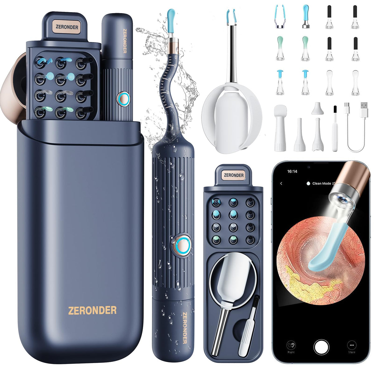 ZERONDER I35R otoscope lens with a flexible tube for clear ear visuals.