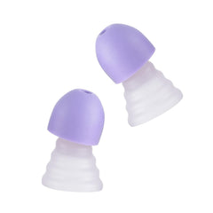 zeroplus earplugs in purple with ultra-soft tips for deep sleep