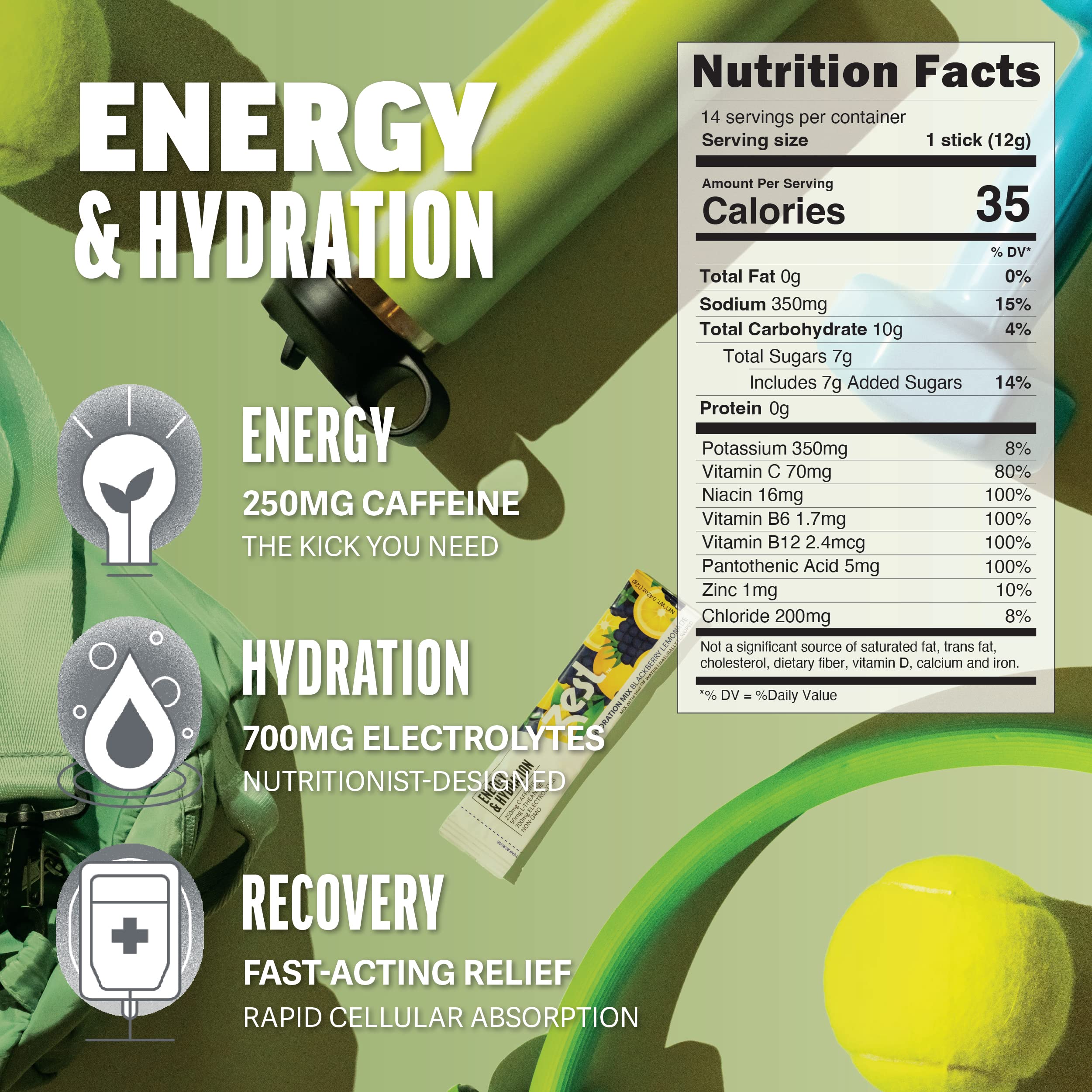 ZEST hydration electrolyte packets poured into a glass to replenish minerals during workouts.