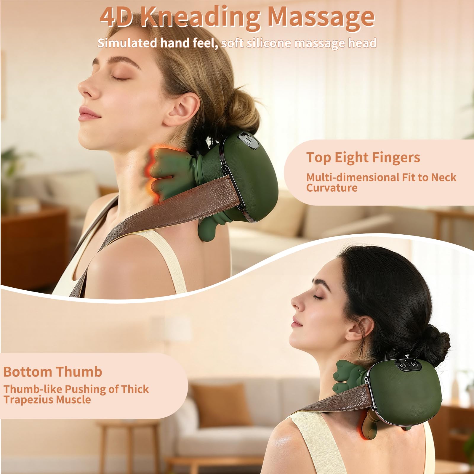 ZESTEFY cordless massager powered by built-in battery for wireless use.