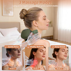 ZESTEFY ergonomic shoulder wrap securing a hands-free massage.