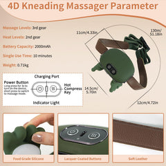ZESTEFY green-colored neck massager designed for easy portability.