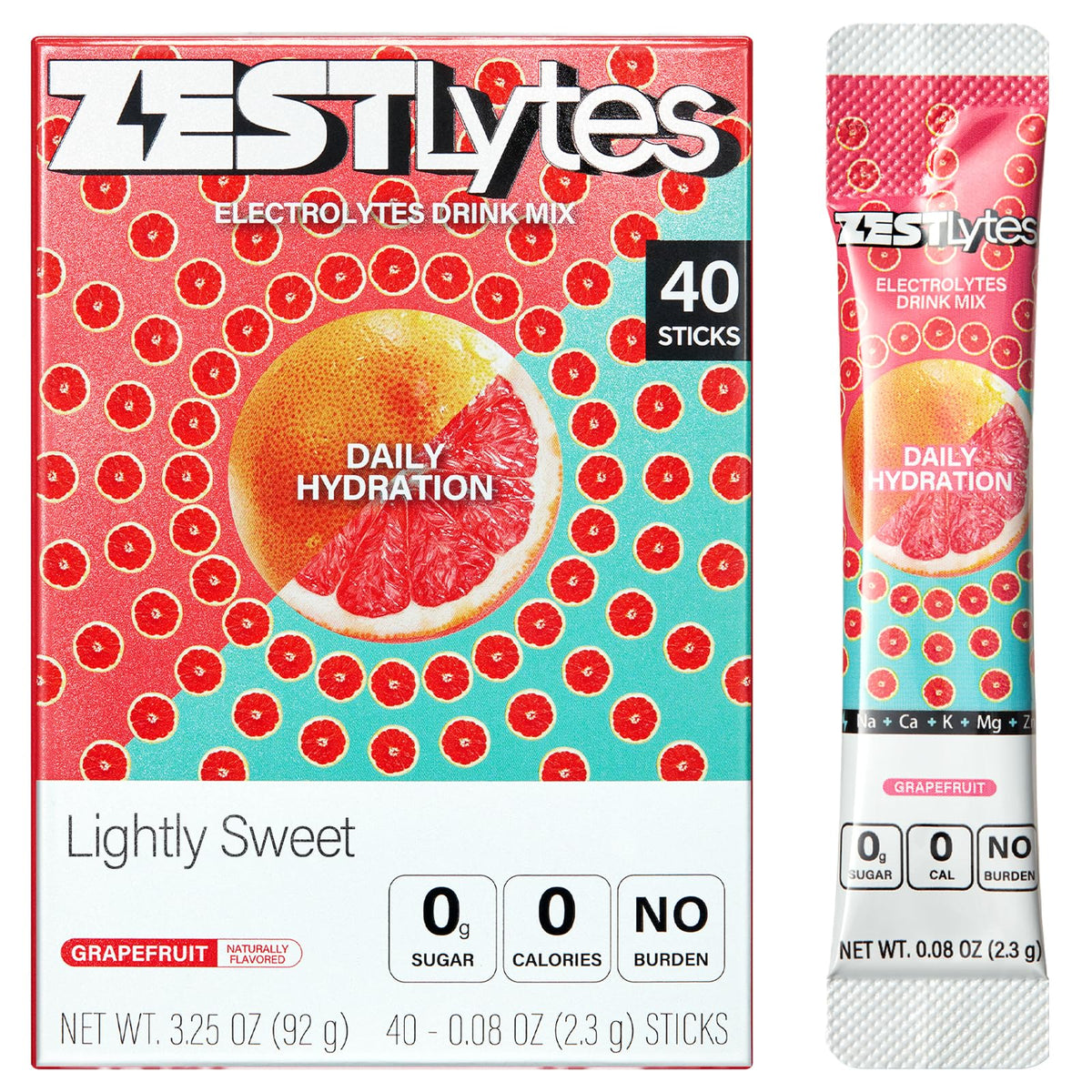 ZestLytes grapefruit hydration packets for sugar-free daily hydration.