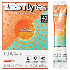 ZestLytes orange hydration packet dissolving for quick daily hydration.