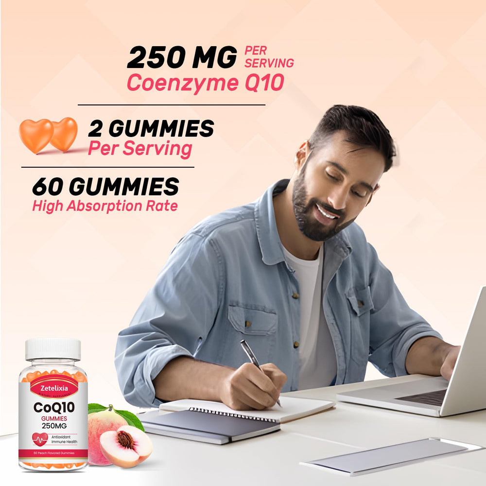 Peach gummies with clear texture and smooth finish, no sticky aftertaste.