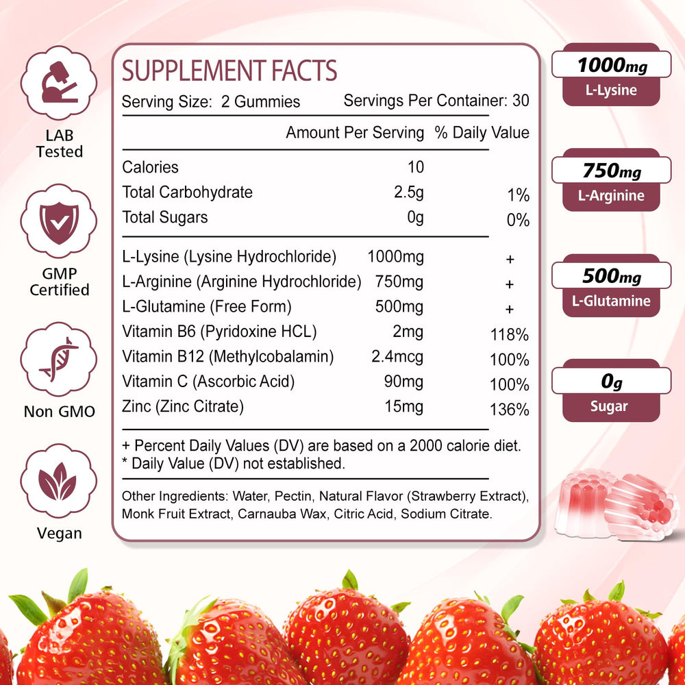 Zetelixia lysine gummies kid-friendly serving image for all ages