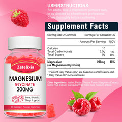 Zetelixia Magnesium Glycinate Gummies bottle pour showing 60 gummies for 30 days