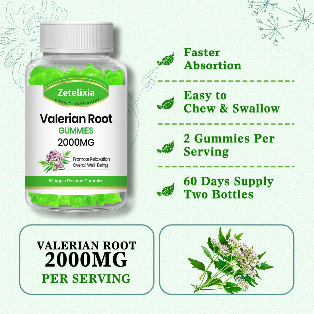 Zetelixia Valerian Gummies packaging box showcases GMP quality.