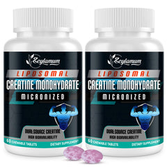 Zeylamum creatine chewable tablets bottle, convenient on-the-go supplementation.