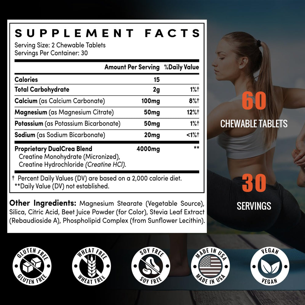 Zeylamum dual-source 4220mg tablets close-up highlighting the micronized creatine blend.