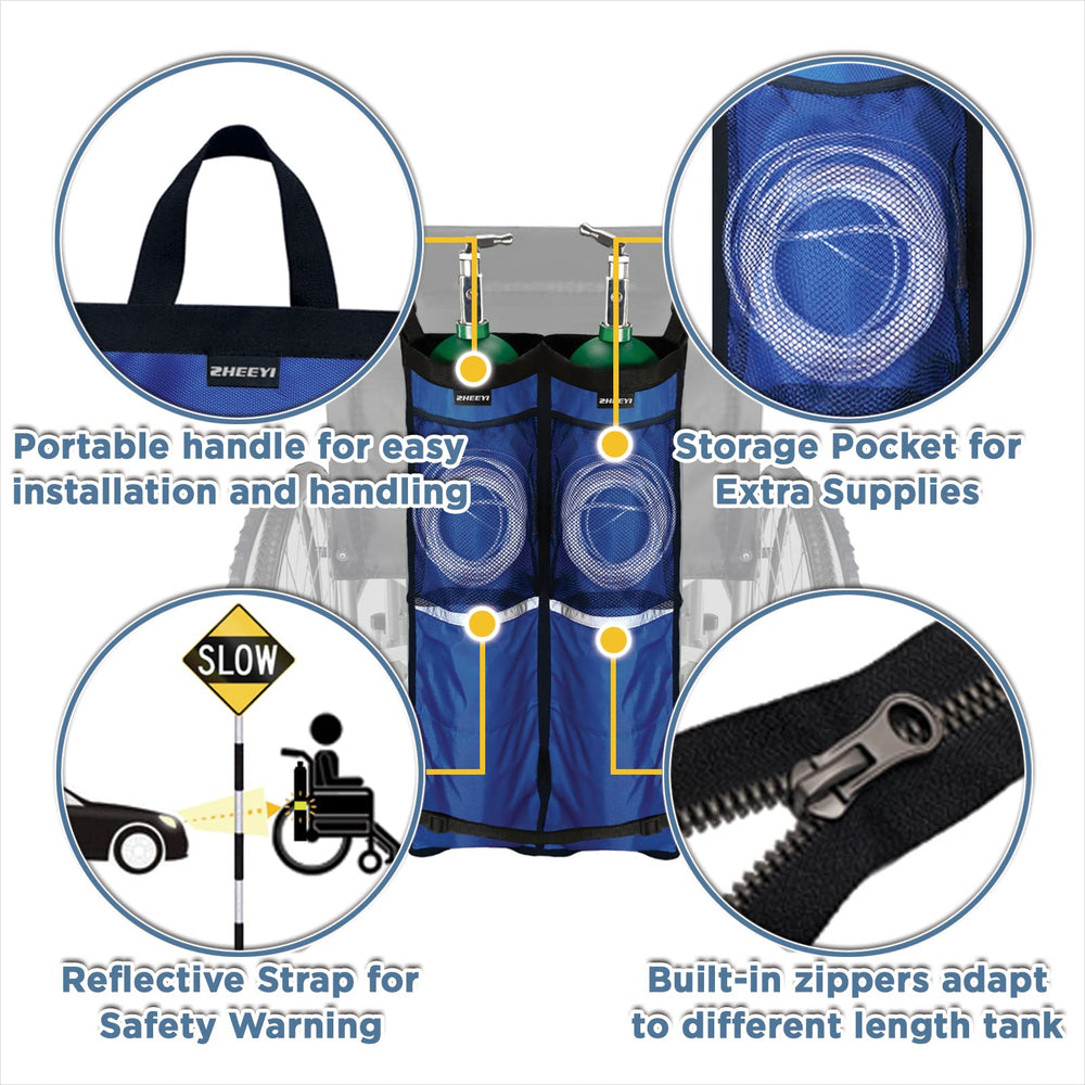 ZHEEYI bag side clip demonstrates secure fit to wheelchairs.