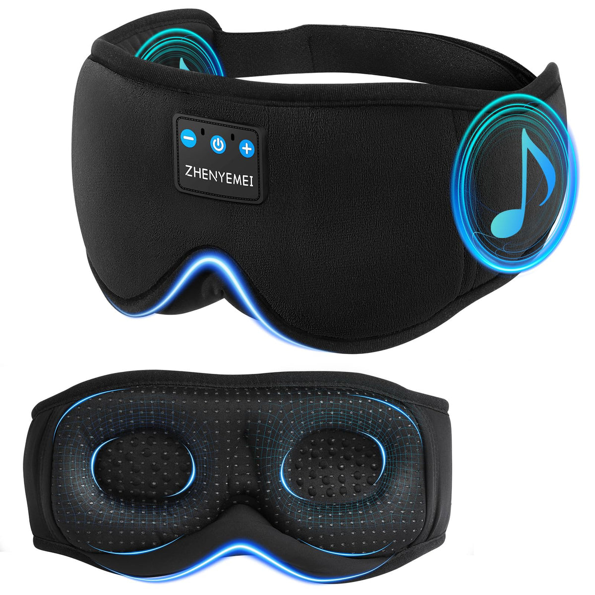 Zhenyemei 3D contour eye mask with Bluetooth headphones for comfortable sleep