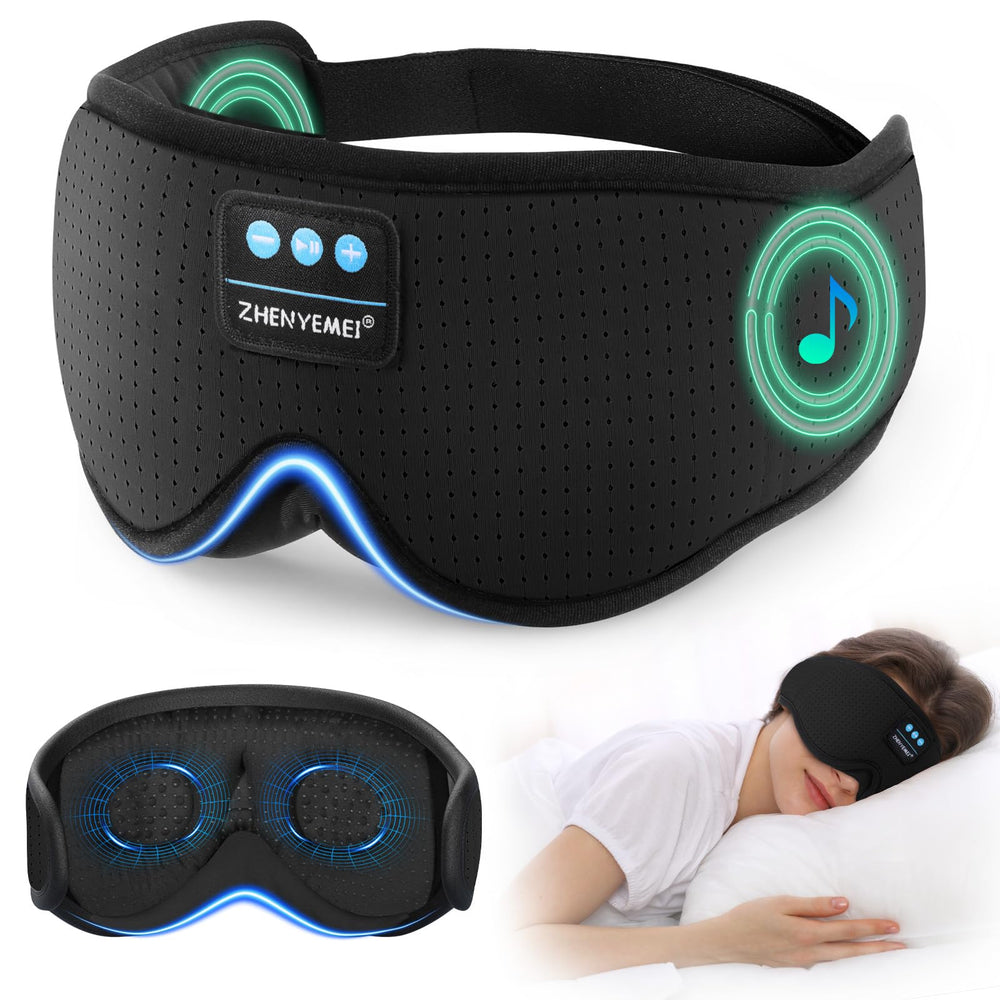 ZHENYEMEI 3D sleep mask with Bluetooth headphones for wireless audio during rest