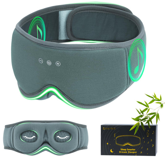 ZHENYEMEI bamboo-cotton sleep mask with Bluetooth headphones for deeper relaxation.