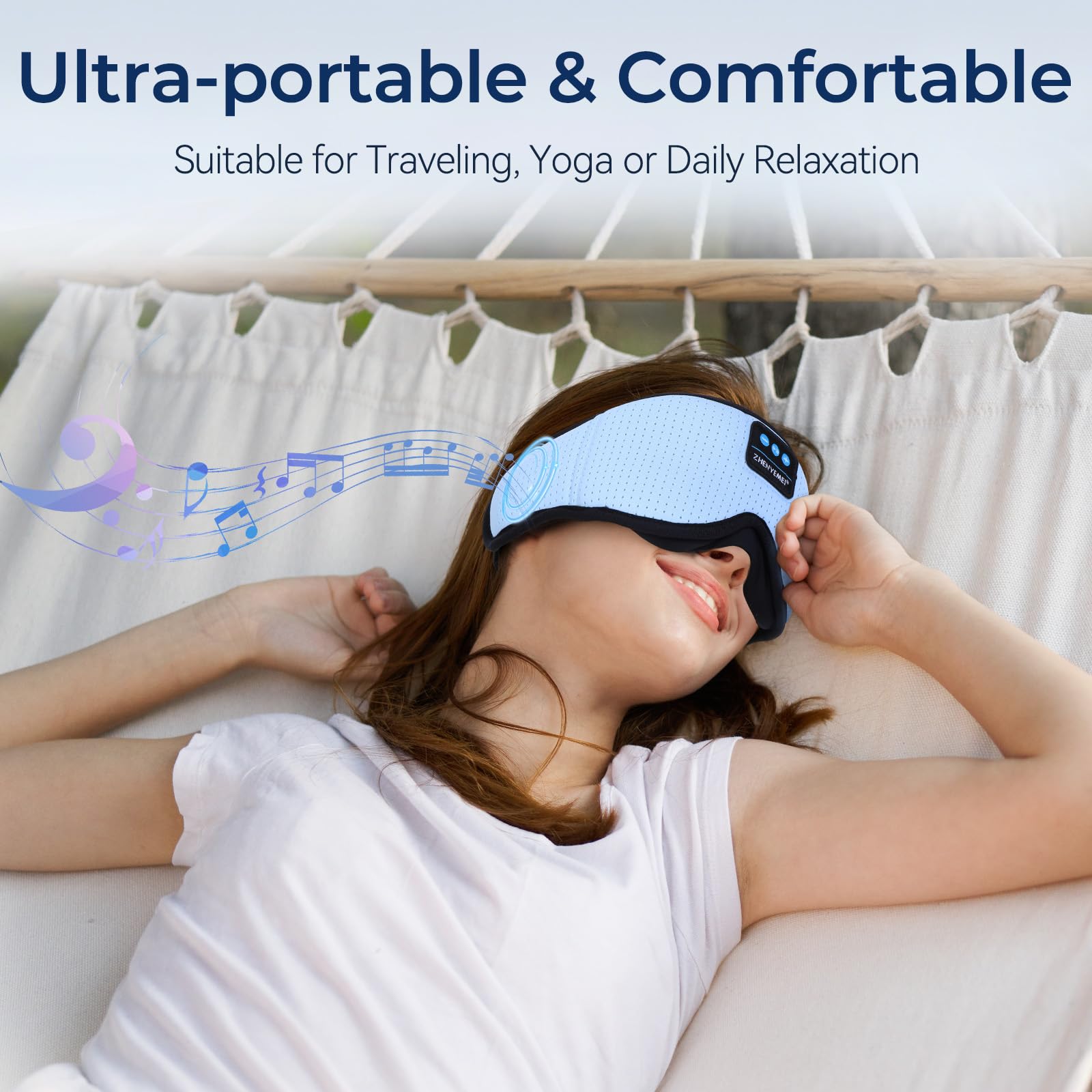 ZHENYEMEI sleep mask delivers up to 10 hours of playtime.