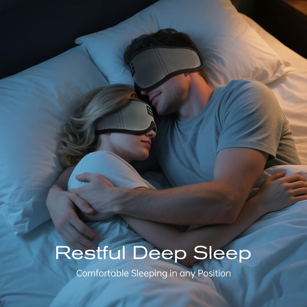 ZHENYEMEI Bluetooth sleep mask side profile showing wireless headphones.