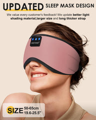 Zhenyemei sleep mask worn on head demonstrates comfortable fit for long flights