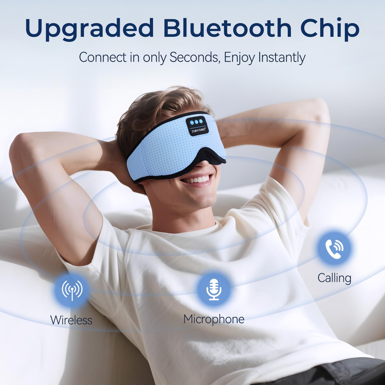 ZHENYEMEI 3D eye mask blocks light for total darkness.