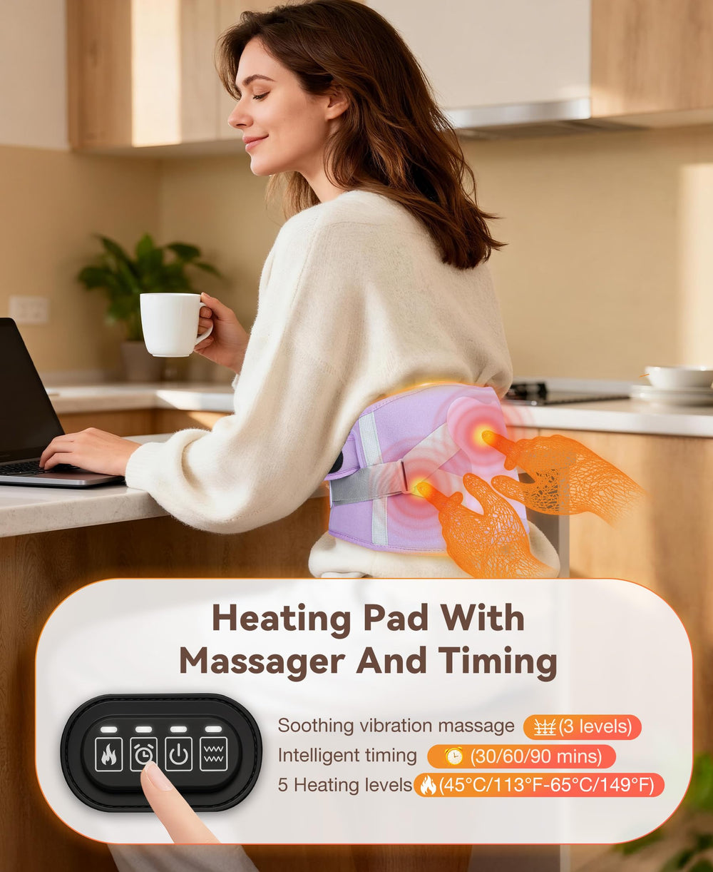 ZHENYEMEI five heat levels provide customizable warmth
