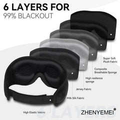 ZHENYEMEI light-blocking nose design reduces light intrusion for easier dozing.