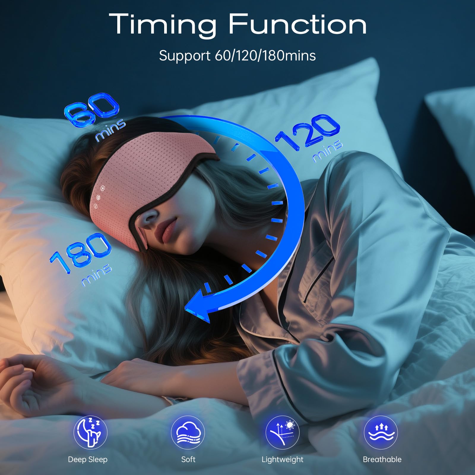 ZHENYEMEI nose-blocking design minimizes light entry for deeper rest.