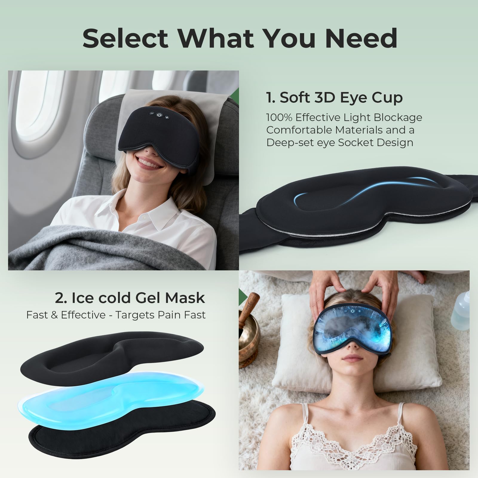 ZHENYEMEI removable 3D eye cups for easy cleaning and versatile use