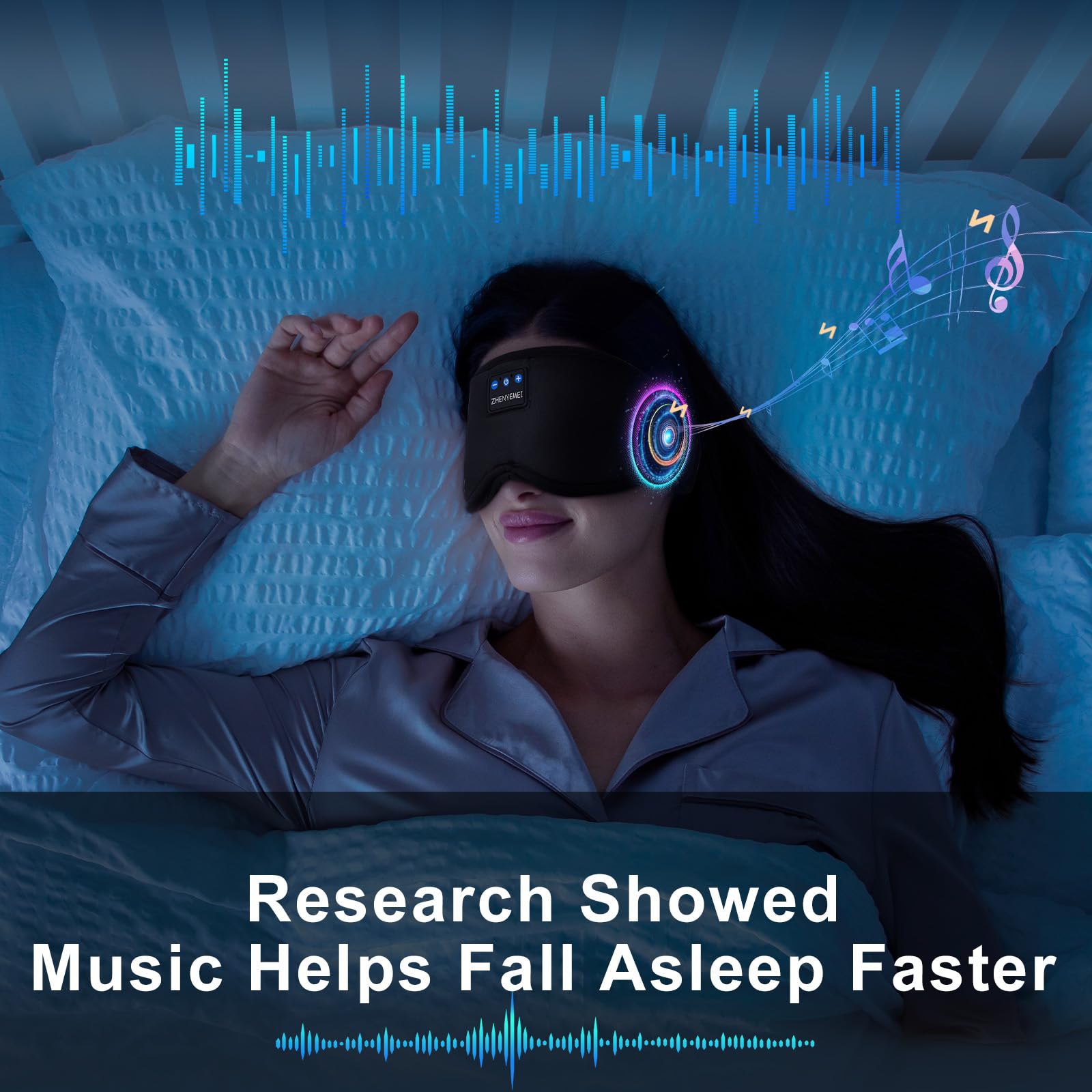 Zhenyemei side-sleeper comfort design respects ears and temples.