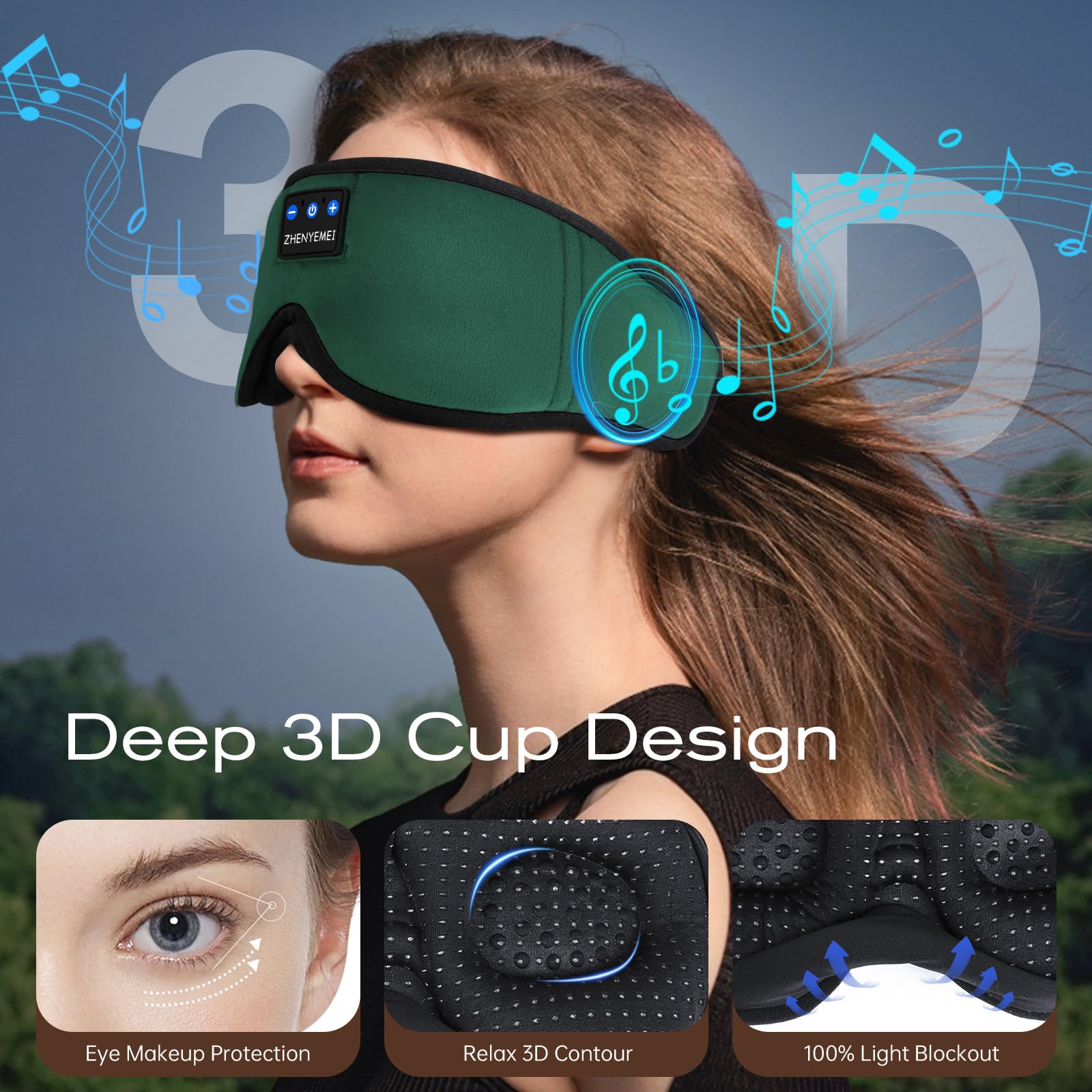 ZHENYEMEI ideal for side sleepers reducing eye pressure