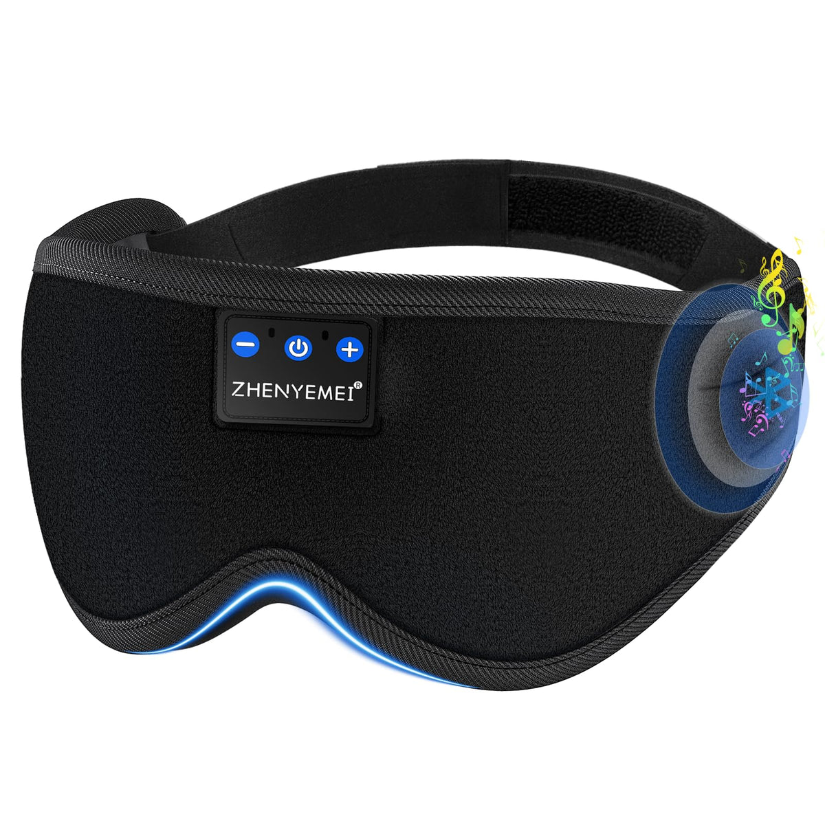 ZHENYEMEI Sleep Headphones with eye mask, wireless music for restful nights.