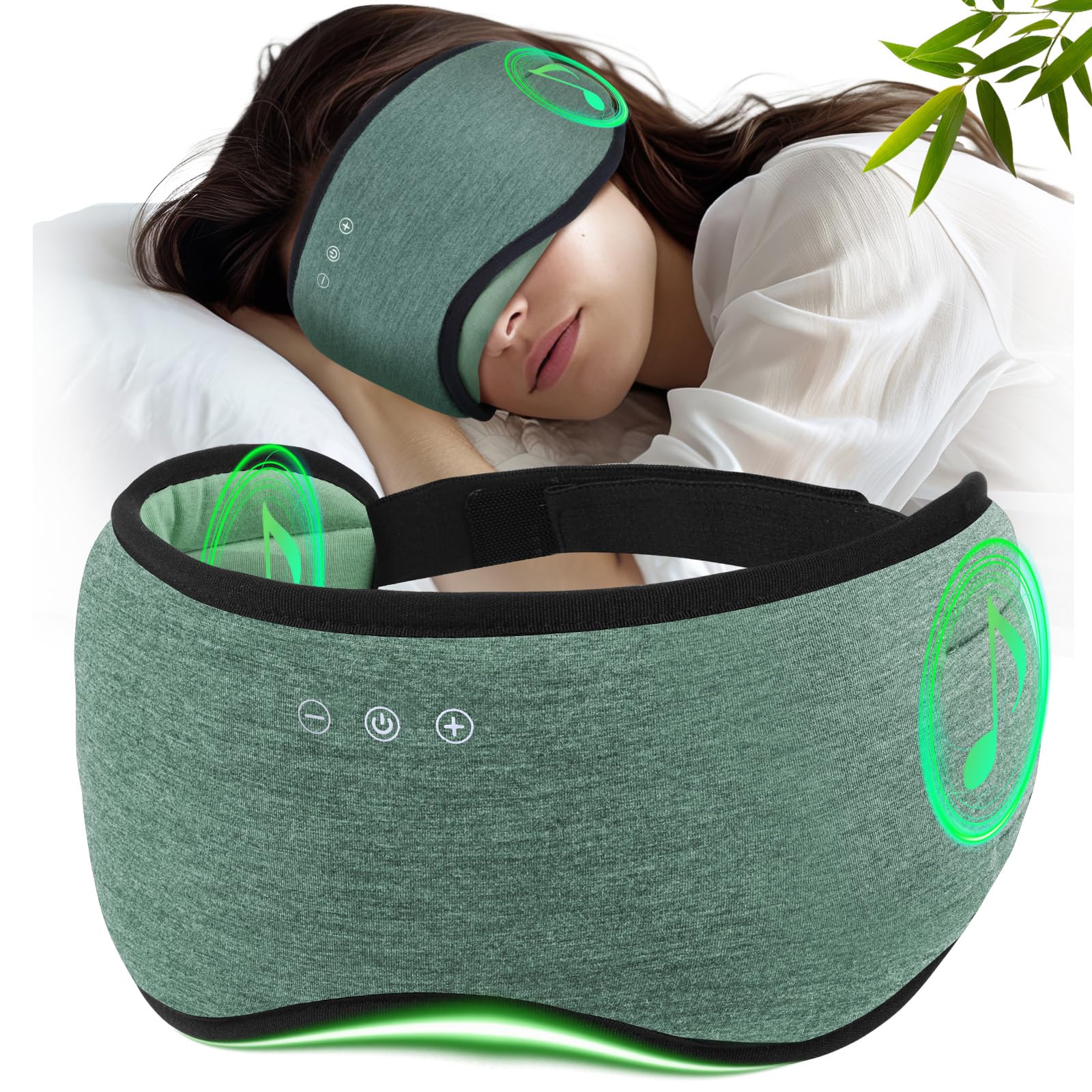ZHENYEMEI sleep headphones mask with closed-eye view for deep rest