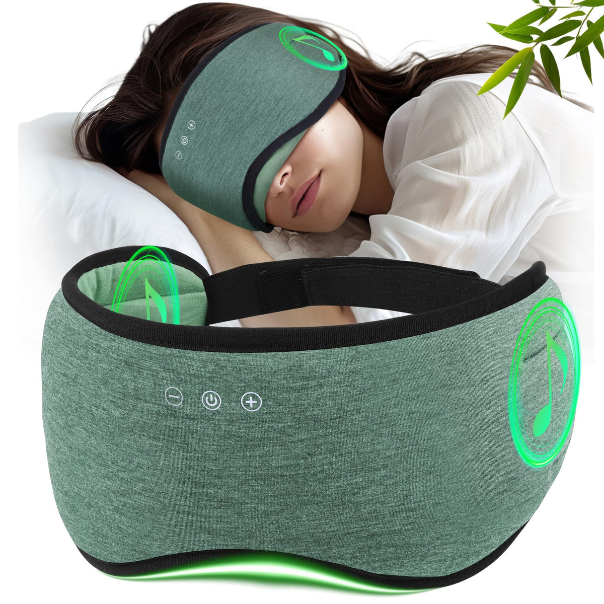 ZHENYEMEI sleep headphones mask with closed-eye view for deep rest