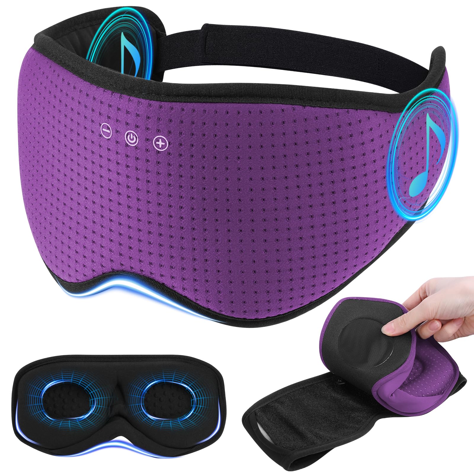 ZHENYEMEI sleep mask with built in headphones for travel and relaxation