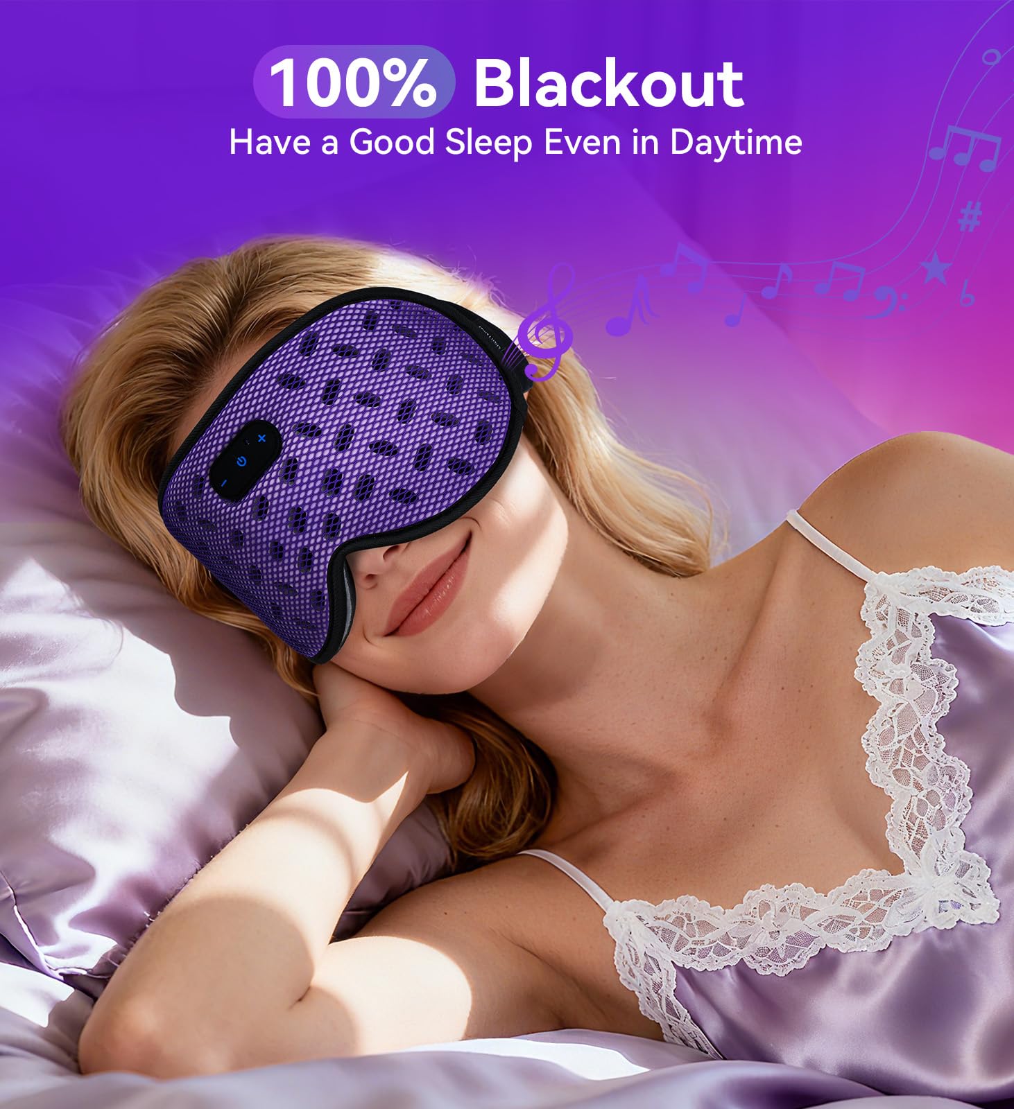 ZHENYEMEI Sleep Mask Nose Bridge blocks light for better darkness.